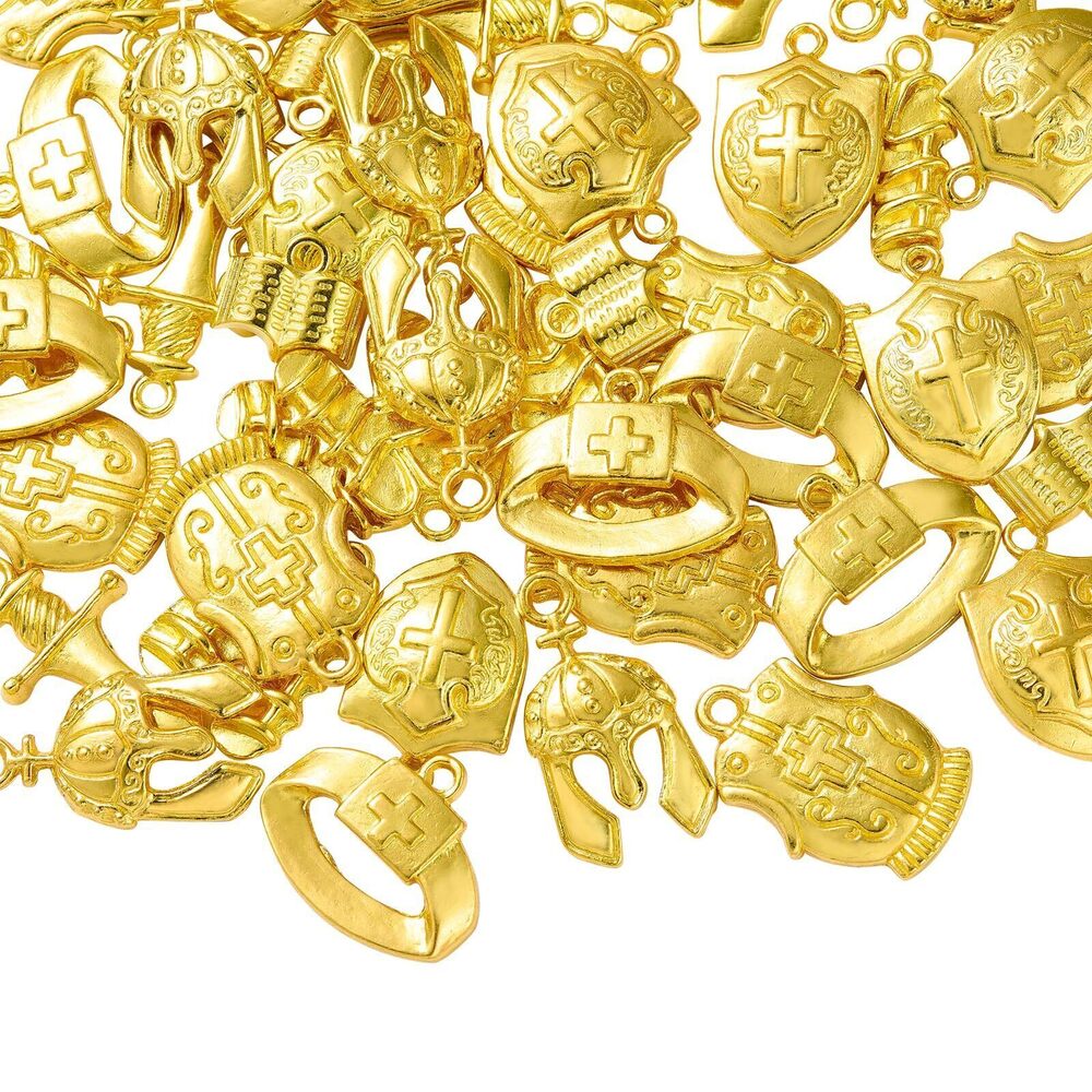 4901 70 Pcs Gold Bible Theme Charms for Jewelry Making Bulk Christian Alloy